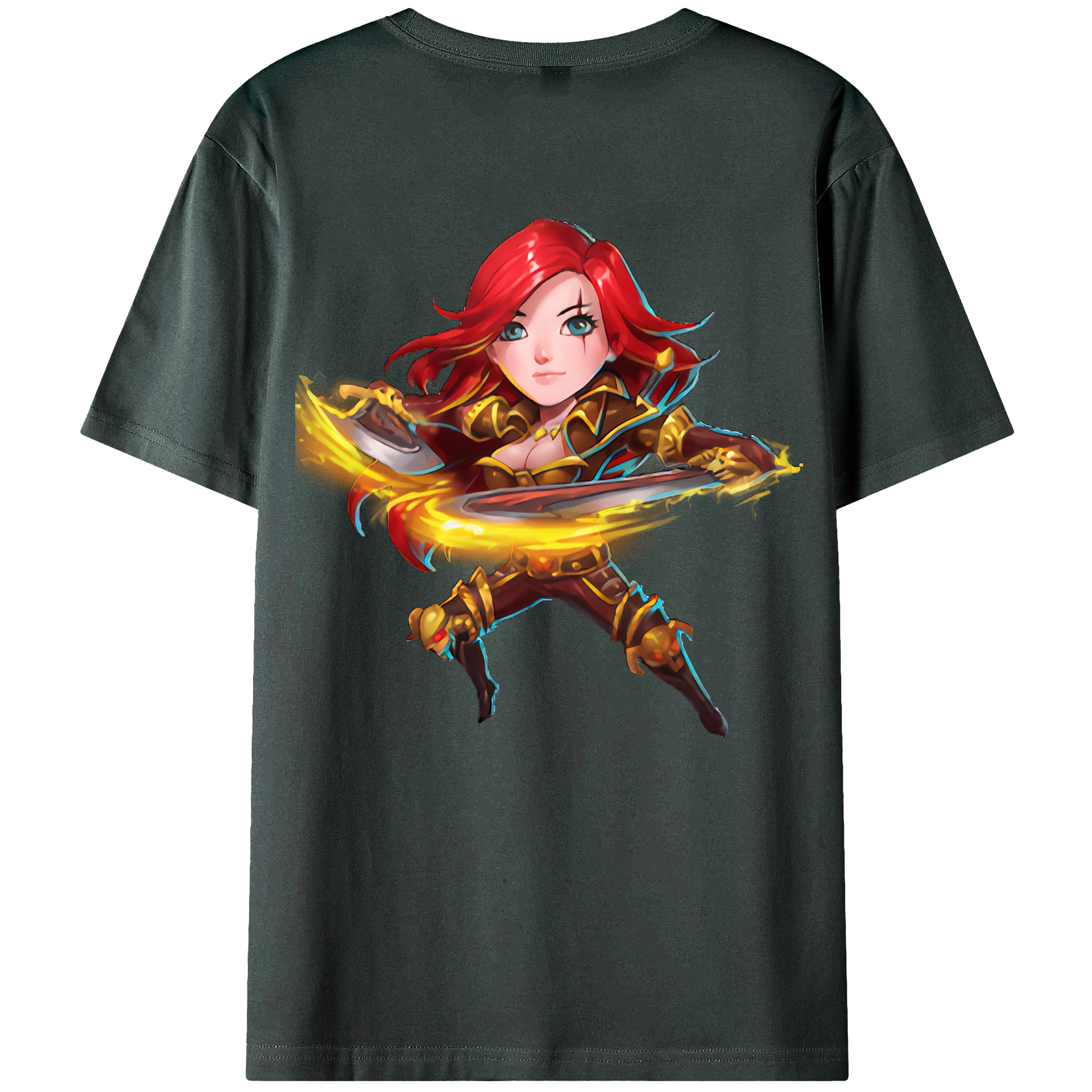 （画像用） リーグ・オブ・レジェンド League of Legends LOL 綿100％ メンズ半袖Tシャツ（バックプリント） 通気性
